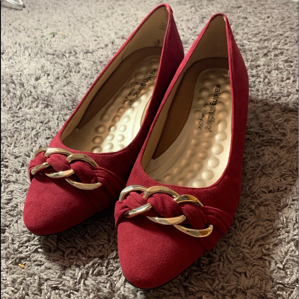 Walking Cradles red heels